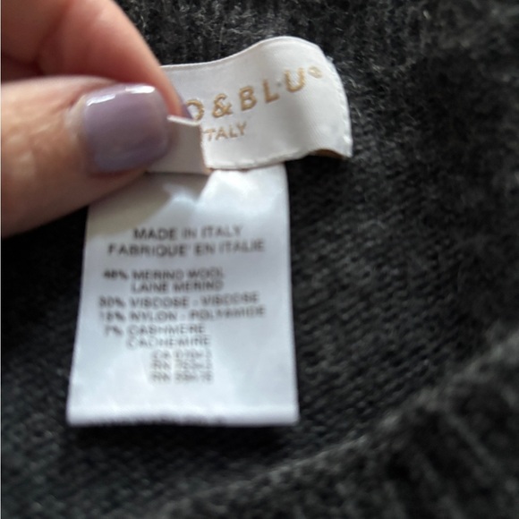 Bianco & Blu wool Gray Sweater women’s small made in italy - Picture 5 of 6